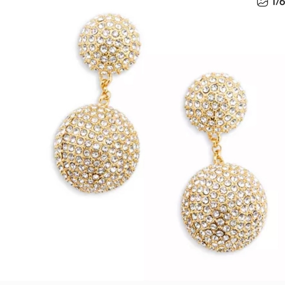 BAUBLEBAR
Lennon Pavé Sphere Drop Earrings in Gold Tone
